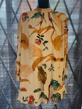 Aritzia Cream Floral & Mustard Mini Dress